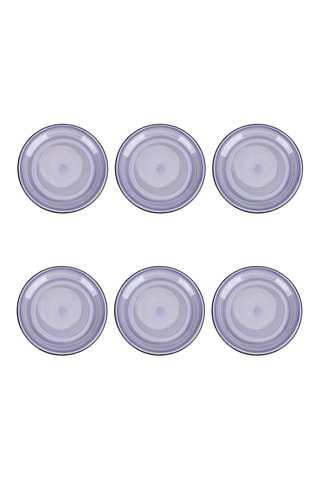 6 assiettes plates en grès - 27 cm