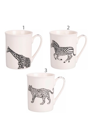 3 mugs en porcelaine Safari - 31 cl