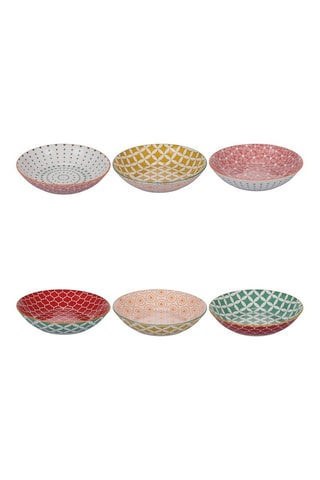 6 assiettes creuses en porcelaine Confusion in colors - 20,5 cm