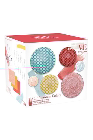 Service en porcelaine Confusion in colors - 24 pièces