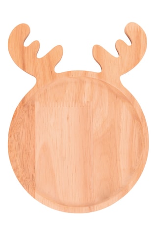 Assiette plate en bois d’hévéa - 16 x 1 x 22 cm