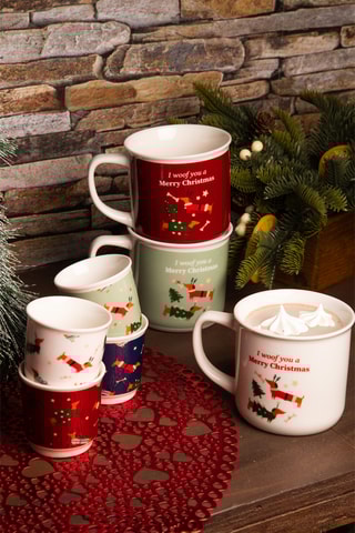 6 tasses à café en porcelaine – 90 cl