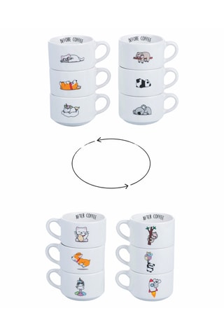 6 tasses à café en porcelaine - 10 cl