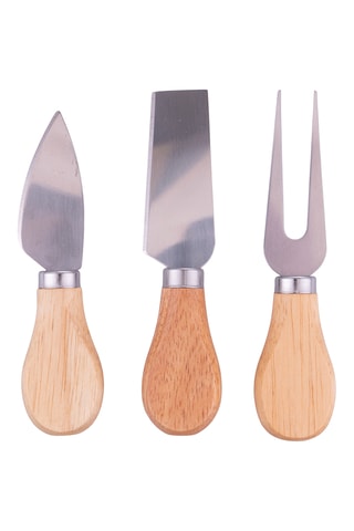 Planche à découper, 2 couteaux et fourchette en bambou, céramique et acier inoxydable