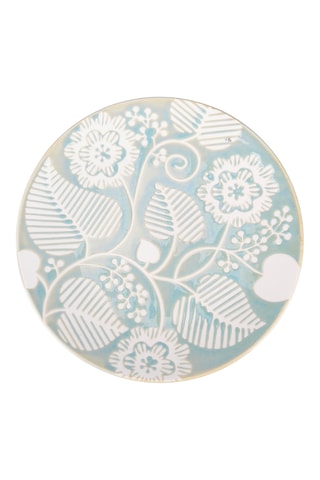 4 assiettes plates en céramique - 22 cm