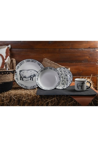 6 assiettes à dessert en porcelaine - 19 cm