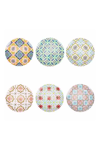 6 assiettes à dessert en porcelaine - 19,3 cm