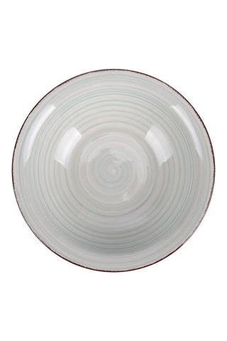 6 assiettes creuses en grès - 21,2 cm