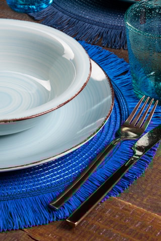 6 assiettes plates en porcelaine - 27 cm