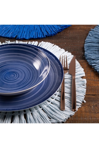6 assiettes plates en porcelaine - 27 cm