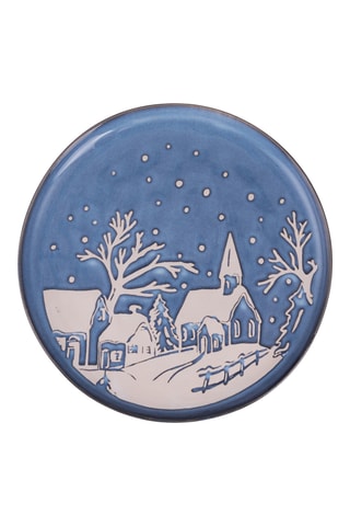 6 assiettes plates en grès - 26,5 cm