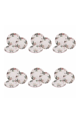 18 assiettes plates en porcelaine – 20,7, 22,5 et 27 cm