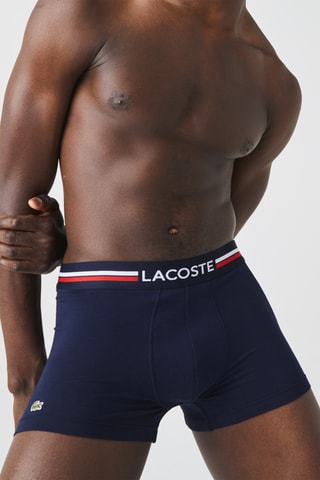 3 boxers - Bleu marine, gris chiné et rouge