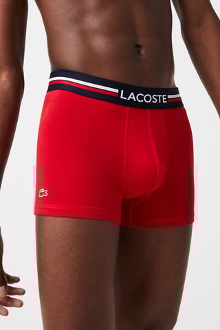 3 boxers - Bleu marine, gris chiné et rouge