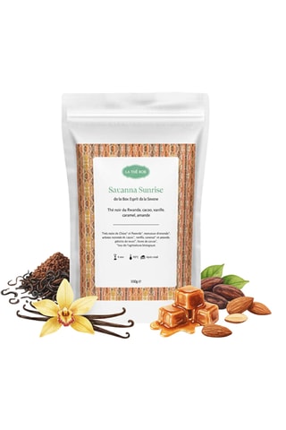 2 x Thé noir Savanna Sunrise bio - Cacao, vanille, caramel, amande - 100 g