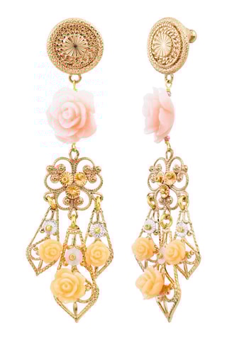 Boucles d’oreilles Miraflores dorées à l'or jaune - Nacre