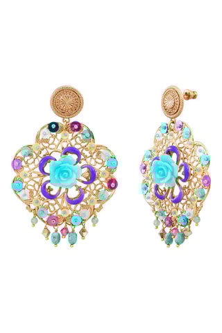 Boucles d'oreilles Miraflores dorées à l’or jaune - Aventurines
