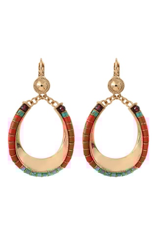 Boucles d'oreilles dorées à l'or jaune Ninon - Grenats