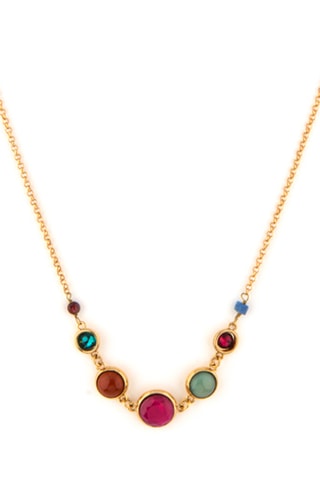 Collier doré à l’or jaune Verone - Jaspe, malachite, grenat, labradorite, aventurine, péridot, lapis-lazuli, jade et cornaline