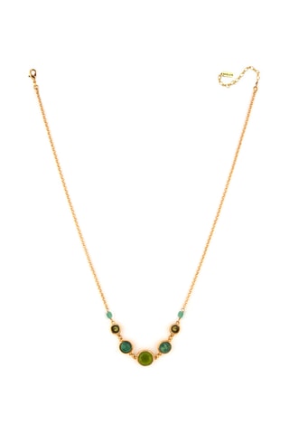 Collier doré à l’or jaune Verone - labradorite, jaspe, malachite, jade coréen, aventurine, jade et chrysocolle