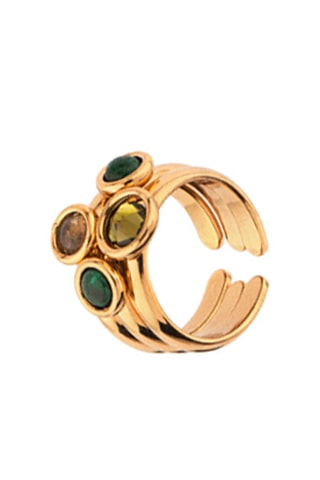 Bague Verone - Jaspe, labradorite et malachite
