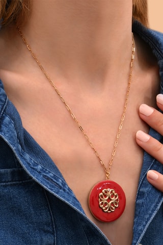 Collier Amelita - Doré et rouge