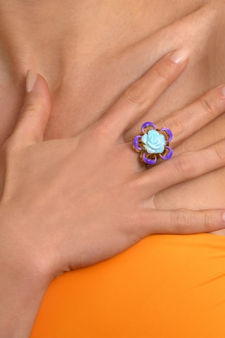 Bague dorée à l'or fin jaune Miraflores - Nacre