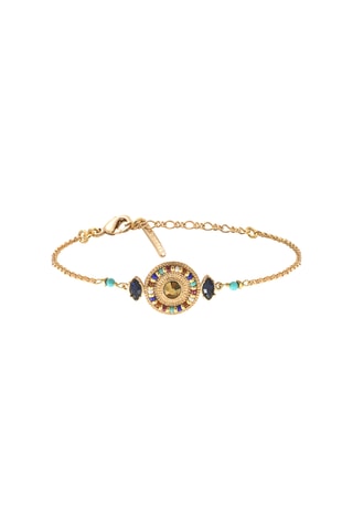 Bracelet doré à l’or fin jaune Fujita - Perles japonaises, turquoises et hématites