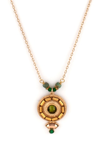 Collier doré à l’or fin jaune Fujita - Jades, jaspes et hématites
