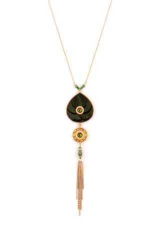 Collier doré à l’or fin jaune Fujita - Perles japonaises, jades et jaspes