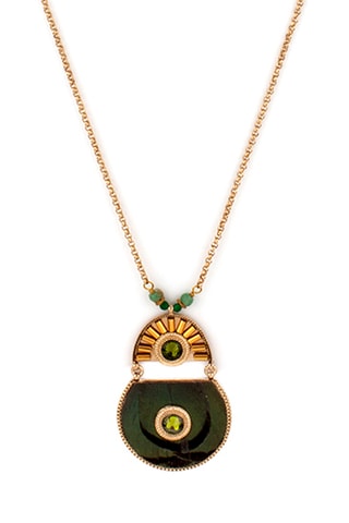 Collier doré à l’or fin jaune Fujita - Jades et jaspes