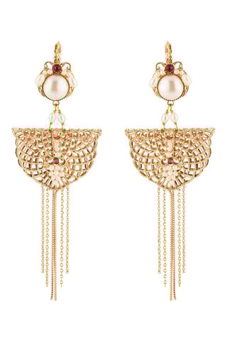 Boucles d’oreilles dorées à l’or fin jaune Linda - Perles de culture d'eau douce,