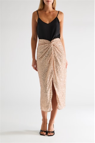 Jupe midi taille haute - Rose