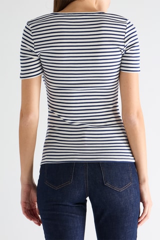 T-shirt - Ecru et bleu marine