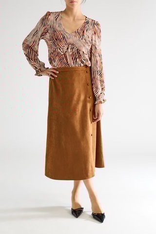 Blouse - Marron et écru