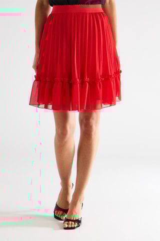 Jupe plissée taille haute - Rouge