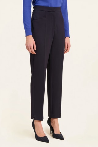 Pantalon taille haute - Bleu foncé