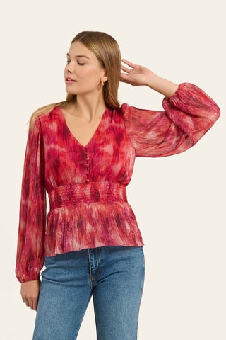 Top tie and dye - Rose foncé