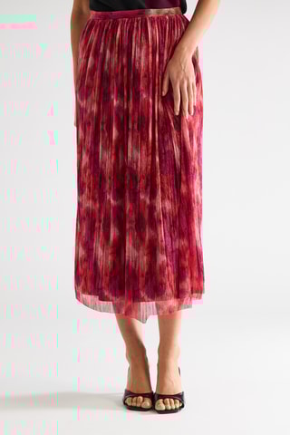 Jupe midi taille haute - Rouge