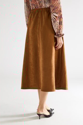 Jupe midi taille haute - Marron clair