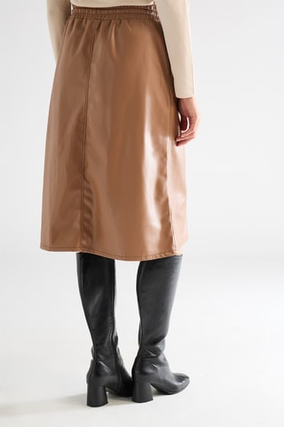 Jupe droite taille haute - Beige