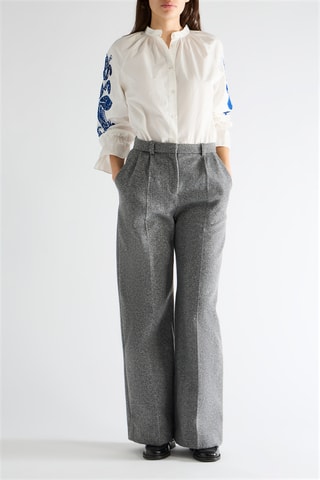 Pantalon taille haute - Gris