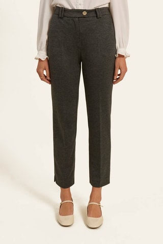 Pantalon taille haute - Gris