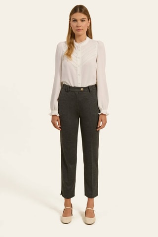 Pantalon taille haute - Gris