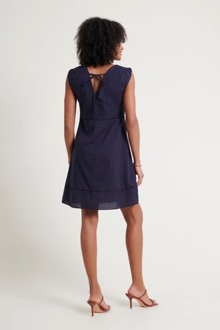 Robe droite plumetis - Bleu foncé
