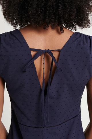Robe droite plumetis - Bleu foncé
