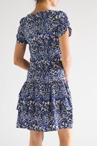 Robe volantée - Bleu et blanc