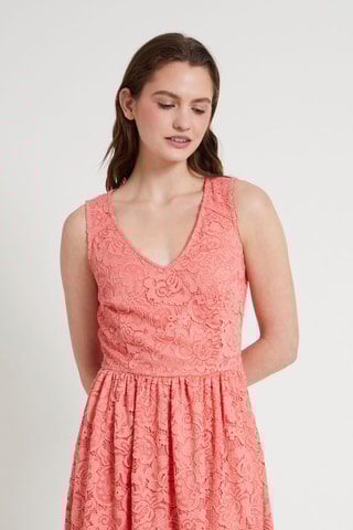 Robe patineuse en dentelle - Orange