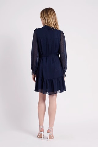 Robe chemise plumetis - Bleu marine