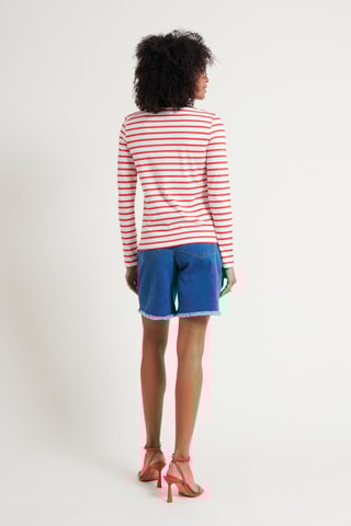 Top - Ecru et rouge